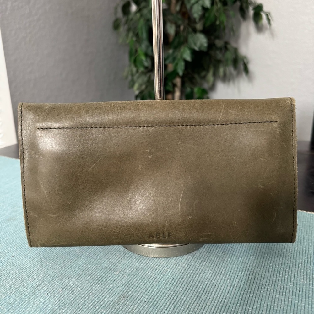 Able Olive Green Leather Wallet